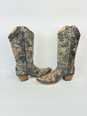 Vintage Circle G Boots Women’s Size 8.5M Scroll Embroidery Western Boots - L5048